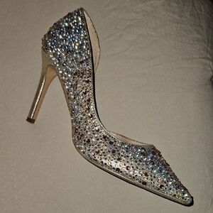 Lauren Lorraine Gold Glitter Heels